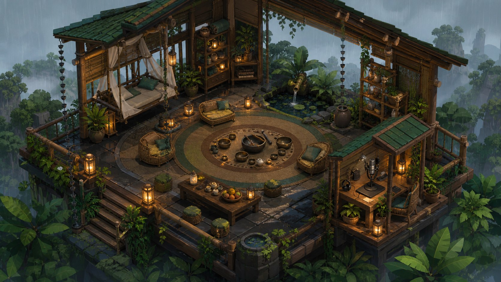Jungle Retreat: 03 / Canopy rain pavilion