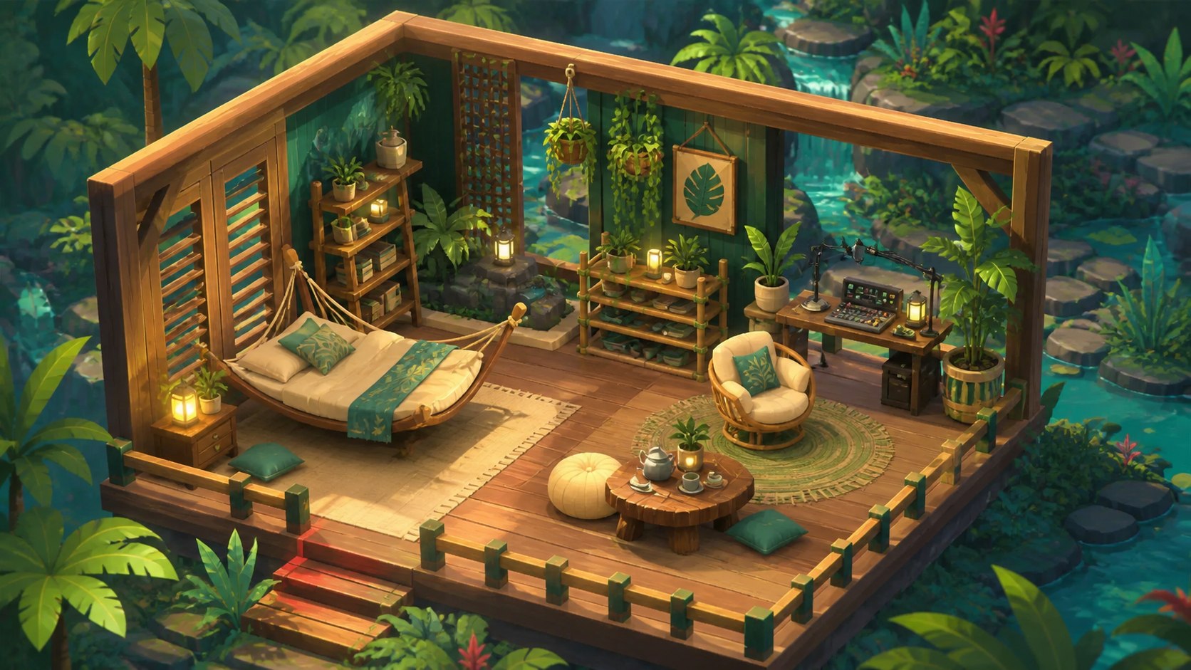 Jungle Retreat: 02 / Waterside platform