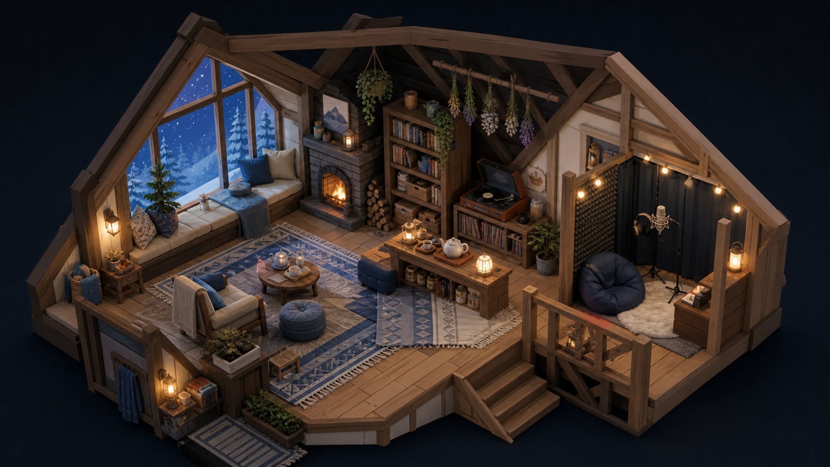 Winter Cabin: 03 / Snow listening loft