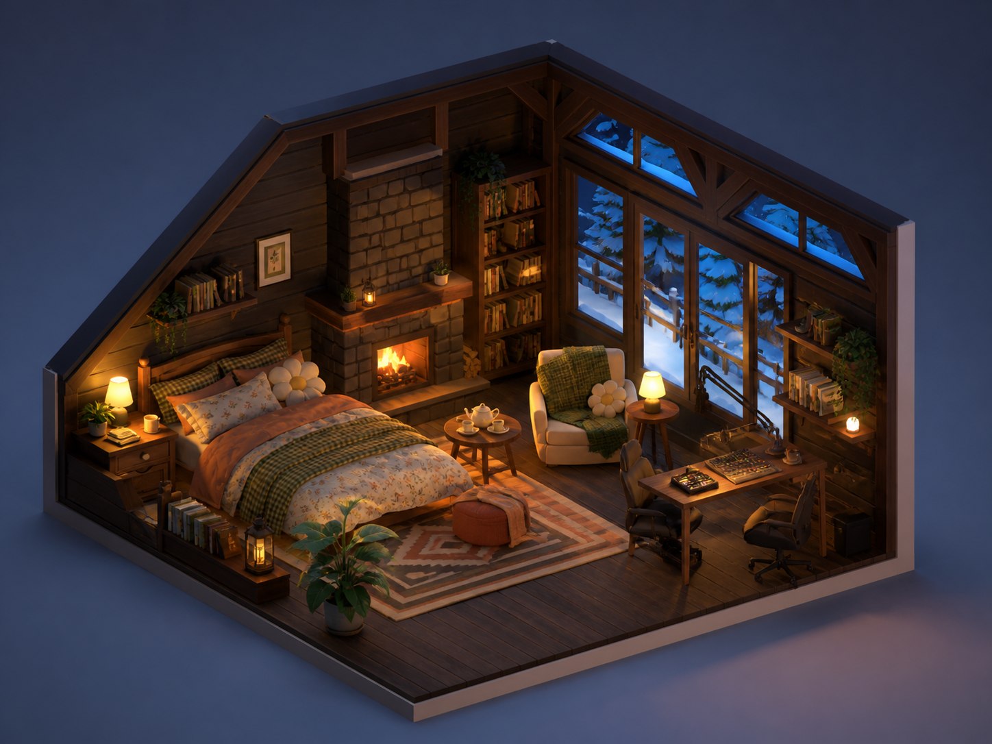 Winter Cabin: 02 / Fireside studio