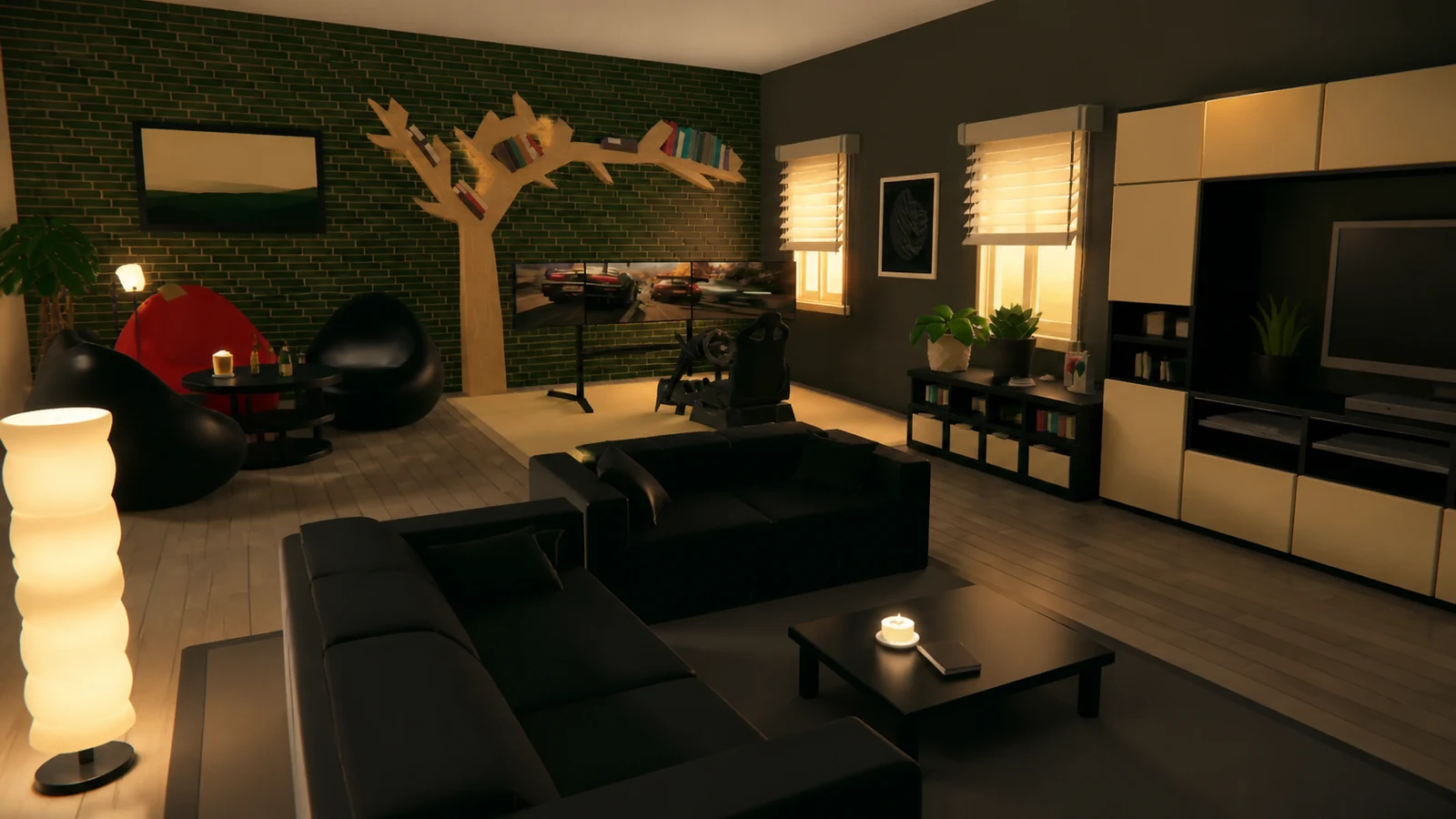 Creator Studio from a human-height perspective camera