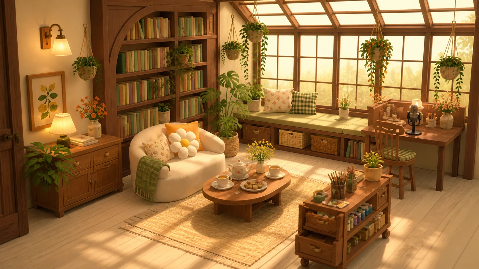 Warm Library Suite from a perspective camera