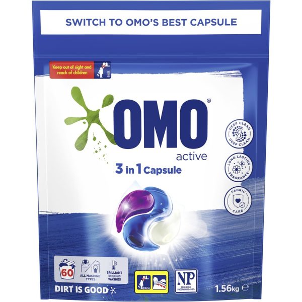 NEW OMO Active 3 in 1 Laundry Capsules 10 Pack 全新三重洗衣胶囊活性 10 包