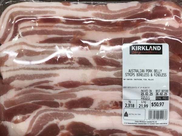 Costco-澳大利亚五花肉条（无骨无皮）AUSTRALIAN PORK BELLSTRIPS BONELESS & RINDLESS🥩🔥