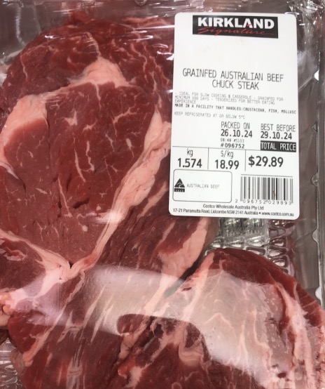 Costco-谷饲澳大利亚牛肩肉排Grainfed Australian Beef Chuck Steak  🥩🔥